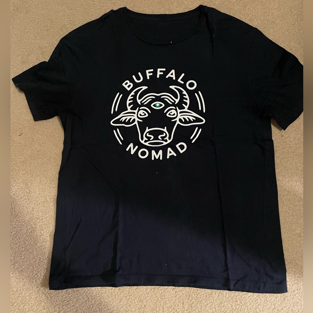 Buffalo Nomad Where the Buffalo Home Mens T Shirt Black